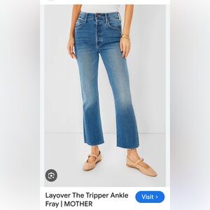 MOTHER Jeans. The Hustler Ankle Fray in layover size 24
